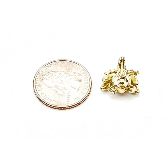 Sweet Vintage Bug Brooch, Tiny Flying Insect Lapel Pin with Faux Pearl Cabochon - Picture 3 of 3